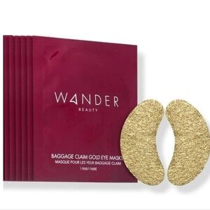 NIB Wander Beauty Baggage Claim Gold Eye Masks - 6 Pairs In Box